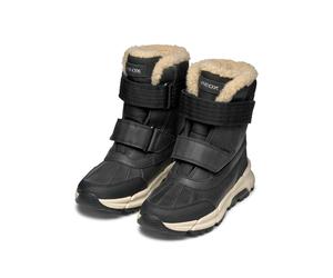 Winterstiefel GEOX "J FLEXYPER PLUS BOY", Damen, Gr. 37, schwarz, Synthetik, Textil, Schuhe Winterstiefel, Snowboots, Klettstiefel mit Warmfutter, Größenschablone zum Download (68182107-37) schwarz
