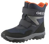 Winterstiefel GEOX "J HIMALAYA BOY B ABX", Damen, Gr. 33, navy, schwarz, orange, Synthetik, Textil, Schuhe Winterstiefel, Snowboots, Klettstiefel mit Warmfutter, Größenschablone zum Download (88008130