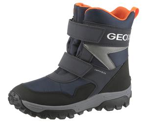 Winterstiefel GEOX "J HIMALAYA BOY B ABX", Damen, Gr. 35, orange (navy, schwarz, orange), Synthetik, Textil, Schuhe Winterstiefel, Snowboots, Klettstiefel mit Warmfutter, Größenschablone zum Download