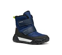 Winterstiefel GEOX "J TREKKYUP BOY B ABX", Mädchen, Gr. 29, blau (navy, limette), Synthetik, Textil, Schuhe Winterstiefel, Klettstiefel mit Warmfutter, Größenschablone zum Download (42066231-29) navy,