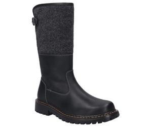 Winterstiefel JOSEF SEIBEL "Chance 41", Damen, Gr. 44, schwarz, Filz, Leder, Schuhe Winterstiefel, Biker Boots, Schnürstiefel, Snowboots mit Lammfell gefüttert (76821468-44) schwarz