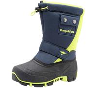 Winterstiefel KANGAROOS "Kanga-Bean II", Damen, Gr. 31, blau (navy, lime), Synthetik, Textil, Schuhe Winterstiefel, Snowboots, Winterboots, Winterschuhe, wasserabweisend (95322820-31) navy, lime