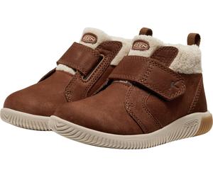 Winterstiefel KEEN "KNX MIDDIE", Damen, Gr. 31, braun (bison, safari), Leder, Synthetik, Schuhe Winterstiefel, barfuß inspiriert,flexible flache Sohle (72012602-31) bison, safari