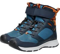 Winterstiefel KEEN "SKUA WINTER WP", Kinder, Gr. 37, blau (sky captain, gold flame), Leder, Synthetik, Schuhe Winterstiefel, Snowboots, Winterboots, Winterschuhe, wasserdicht (54015852-37) sky captain