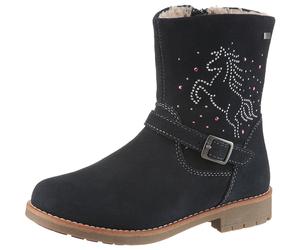 Winterstiefel LURCHI "Furi-TEX", Damen, Gr. 31, dunkelblau, Veloursleder, Schuhe Winterstiefel, Reißverschlussstiefel, Boots mit funkelnden Nieten und Strasssteinen (85090144-31) dunkelblau