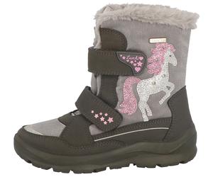Winterstiefel LURCHI "Kanani-SYMPATEX Blinkschuh", Damen, Gr. 35, grün (oliv, taupe), Lederimitat, Textil, Schuhe Winterstiefel, Winterboots mit Blinkfunktion, Größenschablone zum Download (74633563-3