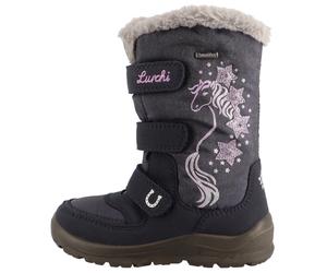Winterstiefel LURCHI "Kiomi SYMPATEX", Damen, Gr. 33, dunkelblau, grau, Lederimitat, Textil, Glitzer, Schuhe Winterstiefel, Klettboots mit Glitzer, Größenschablone zum Download (26011112-33) dunkelbla
