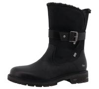 Winterstiefel MUSTANG SHOES "Bienke", Damen, Gr. 37, schwarz, Lederimitat, Textil, Basic, Schuhe, Biker Boots mit Blockabsatz und Zierriemchen (60514957-37) schwarz