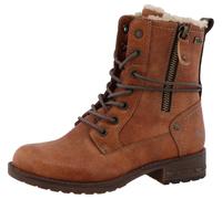 Winterstiefel MUSTANG SHOES "Concetta", Mädchen, Gr. 40, braun (cognac), Lederimitat, Basic, Schuhe Winterstiefel, Stiefel, Schnürstiefel mit TEX-Membran (29969161-40) cognac