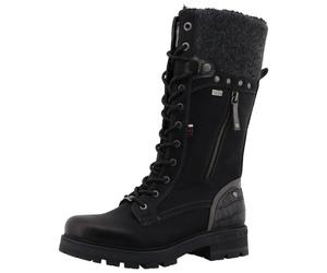 Winterstiefel MUSTANG SHOES "Darleen", Damen, Gr. 38, Normalschaft, schwarz, Lederimitat, Textil, Schuhe Winterstiefel, Schnürstiefel mit Reißverschluss (58760303-38) schwarz