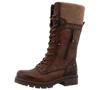 Winterstiefel MUSTANG SHOES "Darleen", Damen, Gr. 45, Warmfutter, Normalschaft, braun, Lederimitat, Textil, used, Schuhe Winterstiefel, Schnürstiefel mit Reißverschluss (85104062-45) braun