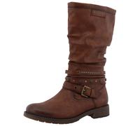 Winterstiefel MUSTANG SHOES "Elfi", Damen, Gr. 38, Normalschaft, braun (cognac), Lederimitat, Basic, Schuhe, Stiefel mit Zierriemchen und Blockabsatz (78147524-38) cognac
