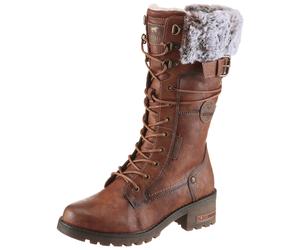 Winterstiefel MUSTANG SHOES "Haukea", Damen, Gr. 39, Normalschaft, braun, Lederimitat, Textil, Schuhe Winterstiefel, Snowboots, Winterstiefel mit TEX-Membrane (18704942-39) braun