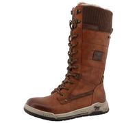 Winterstiefel MUSTANG SHOES "Ihana", Damen, Gr. 38, Normalschaft, braun (cognac), Lederimitat, Textil, used, Schuhe Winterstiefel, Winterboots, Snowboot mit TEX-Membrane (86043917-38) cognac