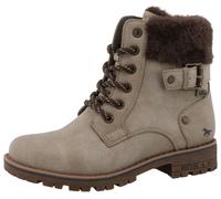 Winterstiefel MUSTANG SHOES "Matilde", Damen, Gr. 34, grau (hellgrau), Lederimitat, Textil, Basic, Schuhe Winterstiefel, Oudoorboots, Schnürstiefel mit Warmfutter (89526206-34) hellgrau