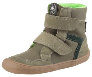 Winterstiefel NATURINO "BAREFOOT KODDAS VL", Damen, Gr. 24, grün (olivgrün), Textil, Veloursleder, Schuhe Winterstiefel, Klettstiefel mit Wollfutter, Größenschablone zum Download (90929500-24) olivgrü