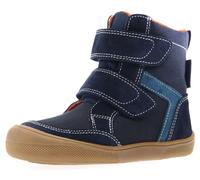 Winterstiefel NATURINO "BAREFOOT KODDAS VL", Mädchen, Gr. 30, blau (dunkelblau), Textil, Veloursleder, Schuhe Winterstiefel, Klettstiefel mit Wollfutter, Größenschablone zum Download (43910118-30) dun