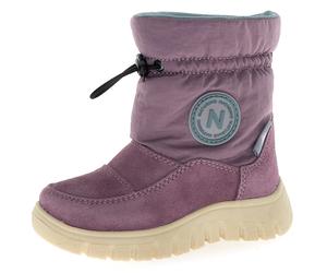 Winterstiefel NATURINO "VARNA 2 WP", Damen, Gr. 30, lila (pflaume), Nylon, Veloursleder, Schuhe Winterstiefel, Snowboots, Winterschuh mit Wollfutter, Größenschablone zum Download (55437457-30) pflaume