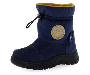 Winterstiefel NATURINO "VARNA 2 WP", Damen, Gr. 32, blau (dunkelblau), Nylon, Veloursleder, Schuhe Winterstiefel, Snowboots, Winterschuh mit Wollfutter, Größenschablone zum Download (27275540-32) dunk