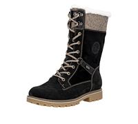 Winterstiefel REMONTE, Damen, Gr. 39, schwarz, beige, Leder, Lederimitat, Textil, kontrastfarbene Details, Schuhe Winterstiefel, Schnürboots, Stiefelette mit wasserabweisender Tex-Ausstattung (3569115