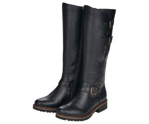 Winterstiefel REMONTE, Damen, Gr. 44, XL-Schaft, schwarz, Lederimitat, Schuhe Winterstiefel, Blockabsatz, Langschaftstiefel, Wechselfußbett, XL-Schaft (48282804-44) schwarz