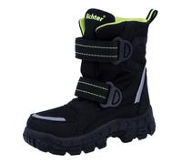 Winterstiefel RICHTER "Davos WMS: Weit", Jungen, Gr. 27, schwarz (schwarz, neongelb), Lederimitat, Textil, kontrastfarbene Details, Schuhe Winterstiefel, Klettstiefel in Schuhweite: Weit, Größenschabl