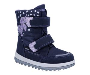 Winterstiefel RICHTER "Husky 2.0", Damen, Gr. 26, lila (blau, fliederfarben), Lederimitat, Textil, Glitzer, Schuhe Winterstiefel, Klettschuh mit Blinkfunktion, Größenschablone zum Download (55841941-2