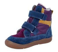 Winterstiefel RICHTER "Samy WMS: Mittel", Damen, Gr. 32, blau (blau, lila), Veloursleder, kontrastfarbene Details, Schuhe Winterstiefel, Barfußschuh, Klettstiefel mit Sympatex, Größenschablone zum Dow