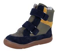 Winterstiefel RICHTER "Samy WMS: Mittel", Jungen, Gr. 32, braun (blau, braun), Veloursleder, kontrastfarbene Details, Schuhe Winterstiefel, Barfußschuh, Klettstiefel mit Sympatex, Größenschablone zum