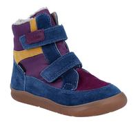 Winterstiefel RICHTER "Samy WMS: Mittel", Mädchen, Gr. 31, blau (blau, lila), Veloursleder, kontrastfarbene Details, Schuhe Winterstiefel, Barfußschuh, Klettstiefel mit Sympatex, Größenschablone zum D