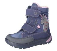 Winterstiefel RICOSTA "Annika WMS: normal", Mädchen, Gr. 33, blau (navy), Lederimitat, Nylon, Glitzer, Schuhe Winterstiefel, Blinkschuh mit Warmfutter, Größenschablone zum Download (39469033-33)
