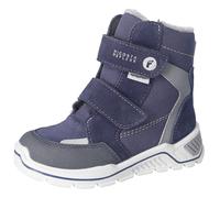 Winterstiefel RICOSTA "JANEK 50 WMS: weit", Damen, Gr. 28, blau (blau, grau), Lederimitat, Veloursleder, kontrastfarbene Details, Schuhe Winterstiefel, Snowboots, Klettstiefel mit Sympatex, Größenscha