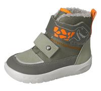 Winterstiefel RICOSTA "Yutu WMS: weit", Jungen, Gr. 23, bunt (eukalyptus, orange dino), Lederimitat, Textil, kontrastfarbene Details, Schuhe Winterstiefel, Klettstiefel, Snowboots, Kindergartenschuh m