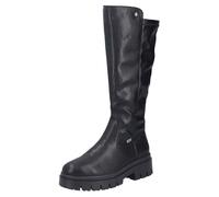 Winterstiefel RIEKER, Damen, Gr. 37, Normalschaft, schwarz, Lederimitat, Schuhe, Langschaftstiefel, Plateaustiefel mit Stretch am Schaft, TEX-Membrane, Topseller (46836643-37) schwarz