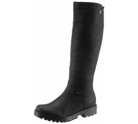 Winterstiefel RIEKER, Damen, Gr. 38, Normalschaft, schwarz, Lederimitat, unifarben, Schuhe Winterstiefel, Langschaftstiefel, Winterstiefel im klassischen Look, TEX-Membran, Topseller (632975-38) schwa
