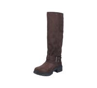 Winterstiefel RIEKER, Damen, Gr. 39, Warmfutter, Normalschaft, dunkelbraun, Textil, Veloursleder, unifarben, Schuhe Winterstiefel, Langschaftstiefel, Blockabsatz, mit Innenreißverschluss (37549154-39)