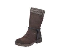 Winterstiefel RIEKER, Damen, Gr. 40, braun (dunkelbraun), Lederimitat, Textil, Schuhe Winterstiefel, Winterboots, Blockabsatz, TEX-Membran, mit gestricktem Schaftrand (72270121-40) dunkelbraun