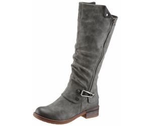 Winterstiefel RIEKER, Damen, Gr. 40, Varioschaft, grau, Nubuklederimitat, used, Schuhe Damenschuh Stiefel Winterstiefel Bikerstiefel, Langschaftstiefel, Warmfutter, mit Rieker TEX Membran (226379-40) 