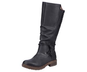 Winterstiefel RIEKER, Damen, Gr. 41, Normalschaft, schwarz, Lederimitat, Schuhe Winterstiefel, Langschaftstiefel, Blockabsatz, mit Rieker-TEX-Membran (17043718-41) schwarz