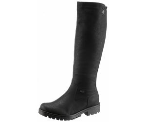 Winterstiefel RIEKER, Damen, Gr. 41, Normalschaft, schwarz, Lederimitat, unifarben, Schuhe Winterstiefel, Langschaftstiefel, Winterstiefel im klassischen Look, TEX-Membran (632975-41) schwarz