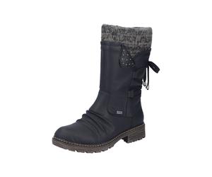 Winterstiefel RIEKER, Damen, Gr. 42, schwarz, Lederimitat, Textil, Schuhe Winterstiefel, Winterboots, Profilsohle, Warmfutter, mit Rieker-TEX (94340602-42) schwarz
