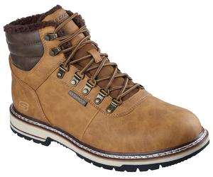 Winterstiefel SKECHERS "CORADO-MEMPHIS", Herren, Gr. 43, braun (hellbraun), Lederimitat, Schuhe Winterstiefel, Schnürstiefel mit Warmfutter (66563749-43) hellbraun