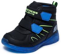 Winterstiefel SKECHERS "ILLUMI-BRIGHTS", Jungen, Gr. 22, schwarz (schwarz, blau), Lederimitat, kontrastfarbene Details, Schuhe Winterstiefel, Winterstiefel mit Blinkfunktion, Größenschablone zum Downl