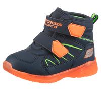 Winterstiefel SKECHERS "ILLUMI-BRIGHTS", Jungen, Gr. 23, orange (navy, orange), Lederimitat, kontrastfarbene Details, Schuhe Winterstiefel, Winterstiefel mit Blinkfunktion, Größenschablone zum Downloa