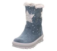 Winterstiefel SUPERFIT "FLAVIA WMS: Mittel", Damen, Gr. 27, silber (hellblau, silberfarben), Leder, Polyester, Veloursleder, Schuhe Winterstiefel, Snowboots mit wasserdichter GORE-TEX, Größenschablone