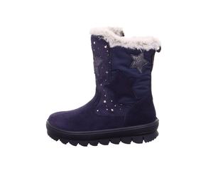 Winterstiefel SUPERFIT "FLAVIA, WMS: mittel", Damen, Gr. 37, dunkelblau, Textil, Veloursleder, Schuhe Winterstiefel, Boots mit GORE-TEX-Ausstattung, Größenschablone zum Download (43752851-37) dunkelbl