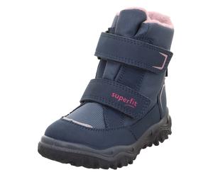 Winterstiefel SUPERFIT "HUSKY, WMS: mittel", Damen, Gr. 28, blau (blau, rosa), Textil, Schuhe Winterstiefel, Snowboots mit wärmendem Textilfutter, Größenschablone zum Download (15032608-28) blau, rosa