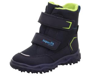 Winterstiefel SUPERFIT "HUSKY WMS: Mittel", Mädchen, Gr. 28, bunt (dunkelblau, hellgrün), Textil, Schuhe Winterstiefel, Snowboots mit wärmendem Textilfutter, Größenschablone zum Download (97882952-28)