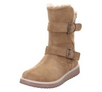 Winterstiefel SUPERFIT "LORA WMS: Mittel", Damen, Gr. 32, beige, Veloursleder, unifarben, Schuhe Winterstiefel, Snowboots mit wasserdichter GORE-TEX, Größenschablone zum Download (90036616-32) beige
