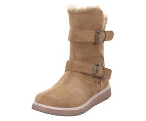 Winterstiefel SUPERFIT "LORA WMS: Mittel", Damen, Gr. 37, beige, Veloursleder, unifarben, Schuhe Winterstiefel, Snowboots mit wasserdichter GORE-TEX, Größenschablone zum Download (90036616-37) beige